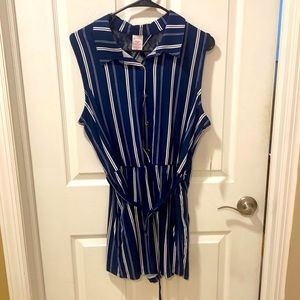 NWT Navy Blue and White Romper